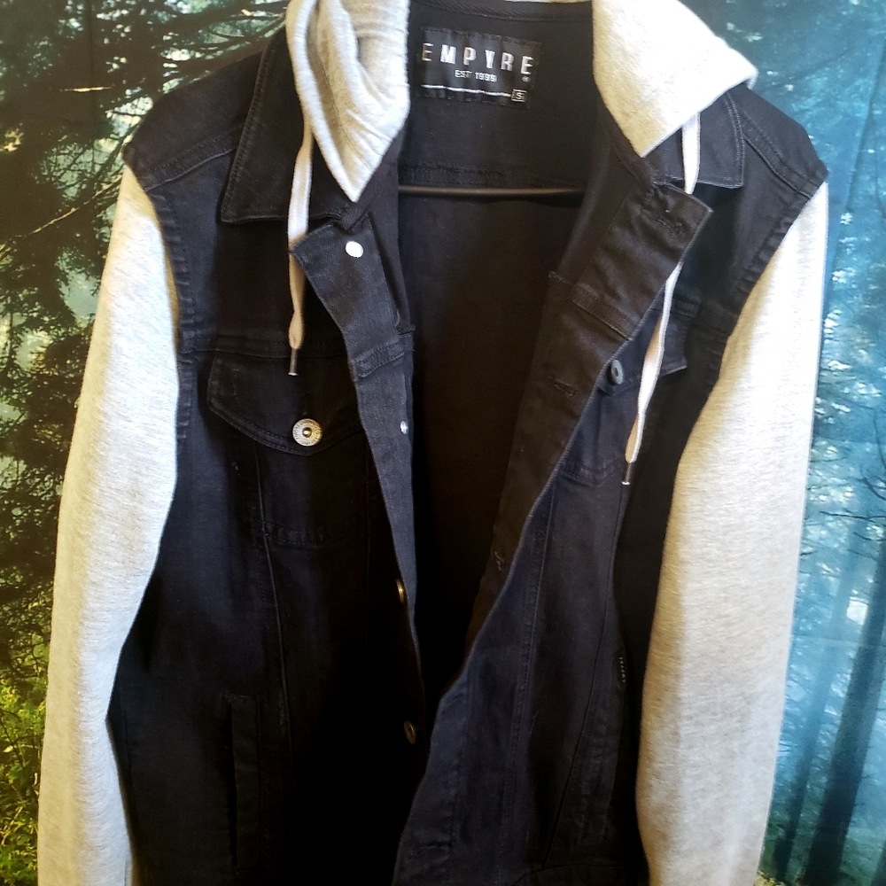 zumiez empyre black jean jacket hoodie